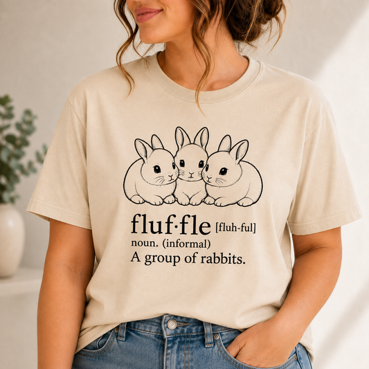Fluffle Rabbit Shirt, Cute Bunny Lover Gift, Netherland Dwarf Bunny Tee, Cottagecore Animal Shirt, Funny Rabbit Definition T-Shirt