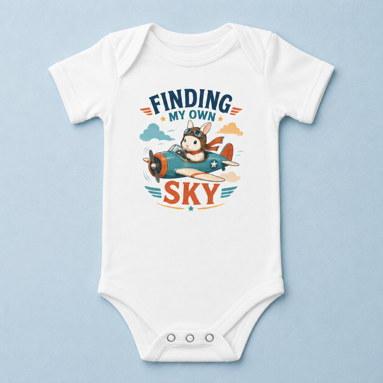 Aviator Bunny Baby Bodysuit, Finding My Own Sky Infant One Piece