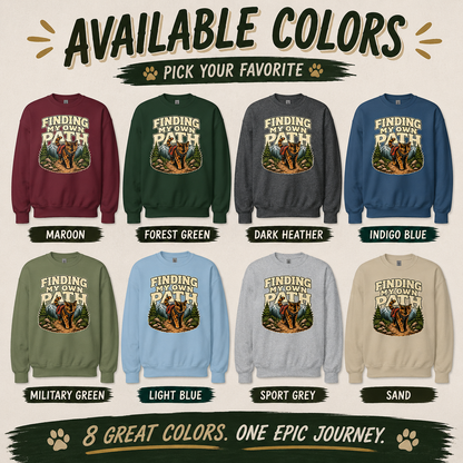 Hiking Cat Sweatshirt, Cat Lover Gift, Funny Outdoor Crewneck, Finding My Own Path, Hiking Camping Nature Lover Gift