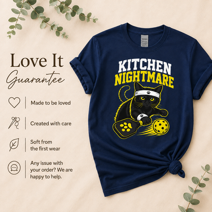 Kitchen Nightmare Black Cat Pickleball T-Shirt