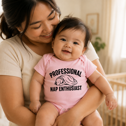 Professional Nap Enthusiast Baby Bodysuit, Funny Sleeping Puppy Baby Outfit, Cute Dog Baby Clothes, Baby Shower Gift, New Baby Gift