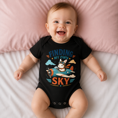 Finding My Own Sky Bunny Baby Bodysuit, Rabbit Pilot One Piece