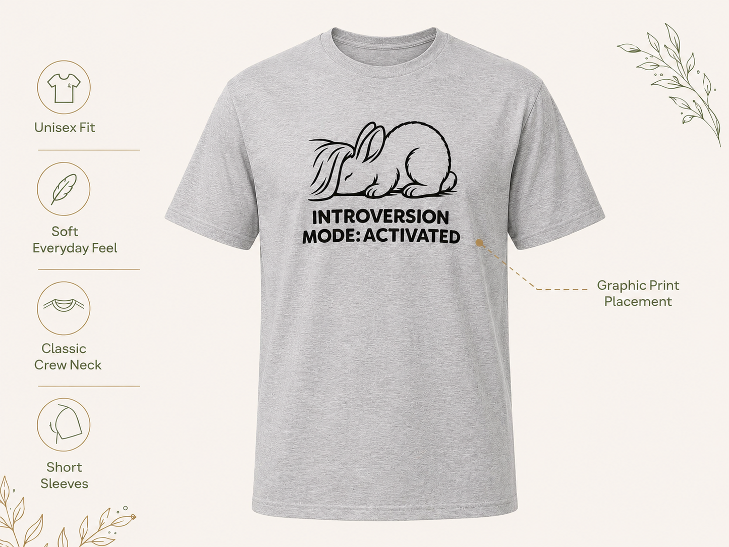 Introversion Mode Activated Bunny Shirt Cozy Rabbit Tee For Introverts