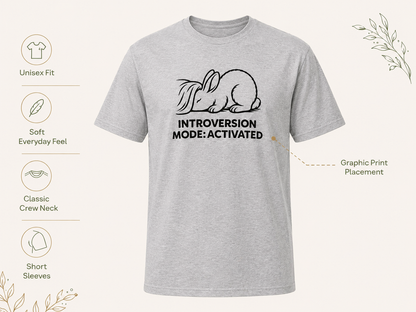 Introversion Mode Activated Bunny Shirt Cozy Rabbit Tee For Introverts