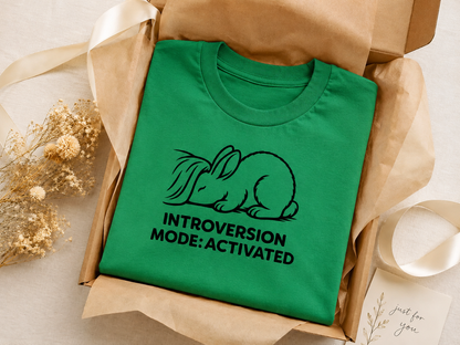 Introversion Mode Activated Bunny Shirt Cozy Rabbit Tee For Introverts