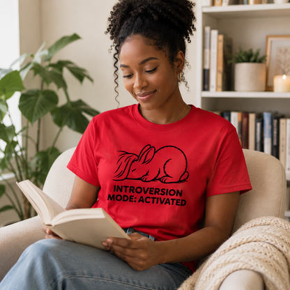 Introversion Mode Activated Bunny Shirt Cozy Rabbit Tee For Introverts