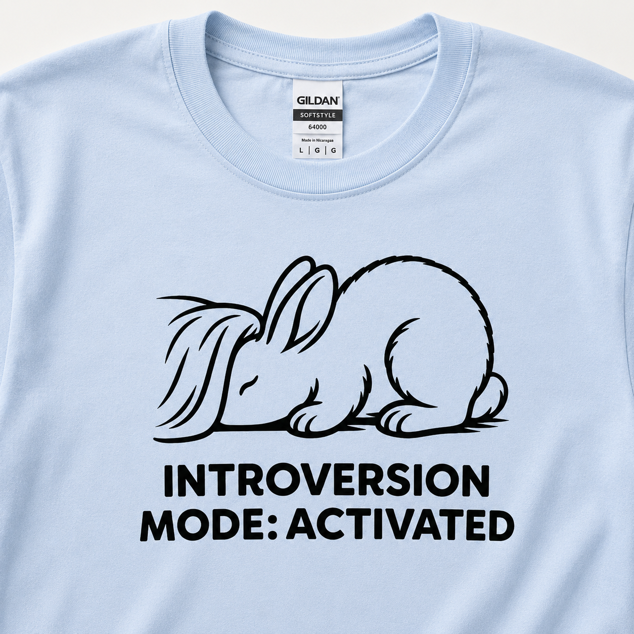Introversion Mode Activated Bunny Shirt Cozy Rabbit Tee For Introverts