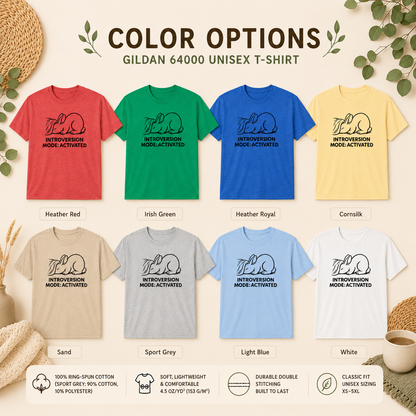 Introversion Mode Activated Bunny Shirt Cozy Rabbit Tee For Introverts