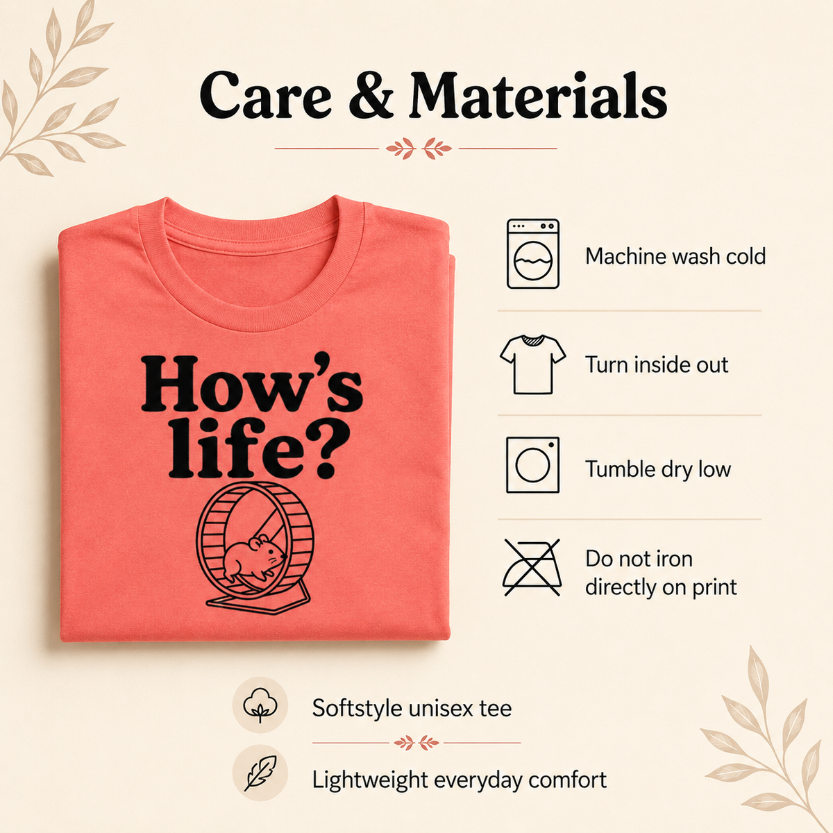 How’s Life Shirt, Funny Hamster Shirt, Hamster Wheel Tee, Funny Life T-Shirt, Hamster Lover Gift, Relatable Work Shirt