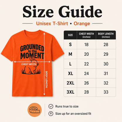 Grounded in the Moment Shirt, Mindfulness Bunny Tee, Rabbit Lover Gift, Positive Mental Health Shirt, Cute Unisex T-Shirt