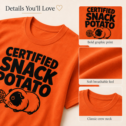 Guinea Pig Shirt, Certified Snack Potato Tee, Funny Cavy Lover Gift, Guinea Pig Mom Shirt, Small Pet T-Shirt