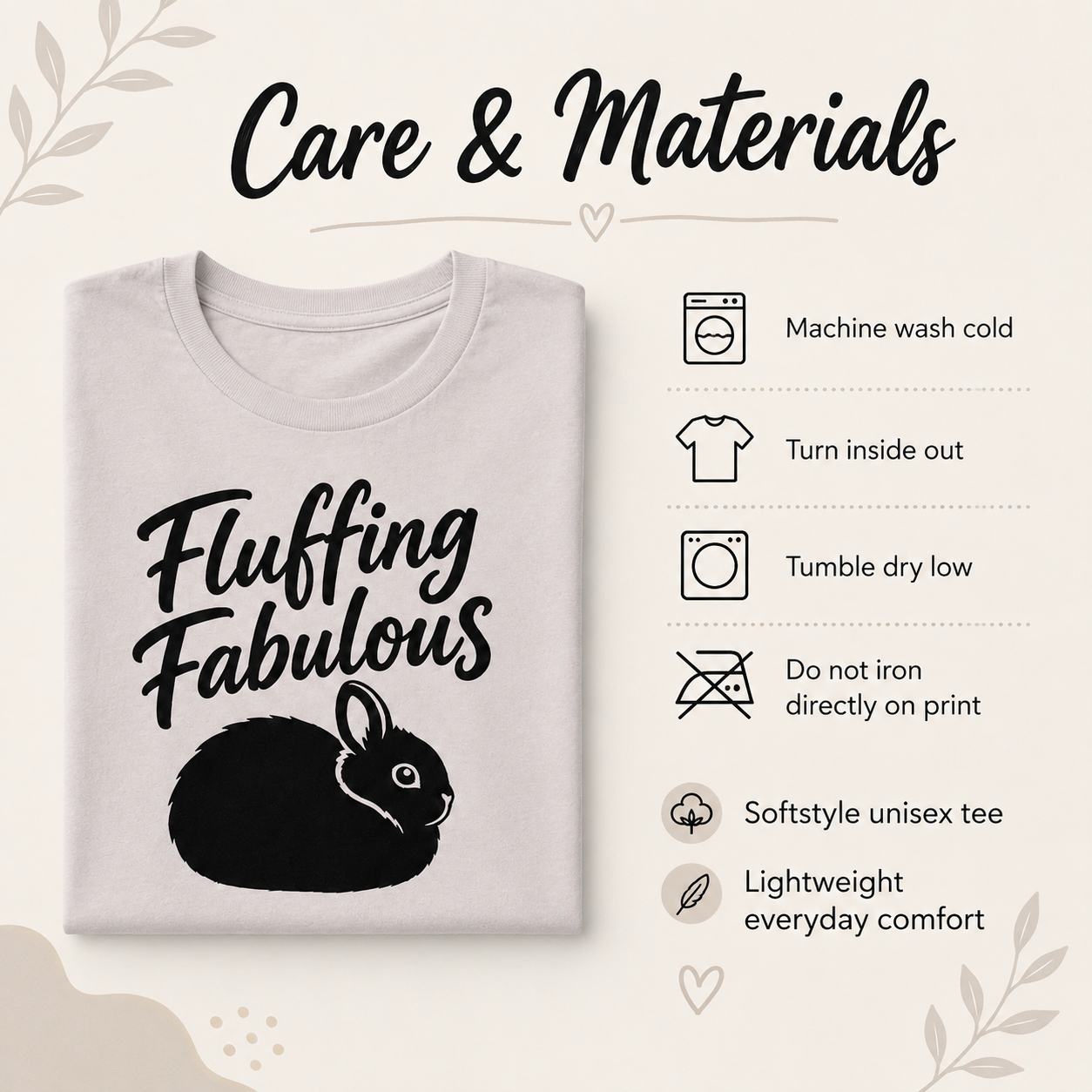 Funny Bunny Shirt, Fluffing Fabulous Tee, Rabbit Lover Gift, Bunny Mom Shirt, Cute Rabbit T-Shirt