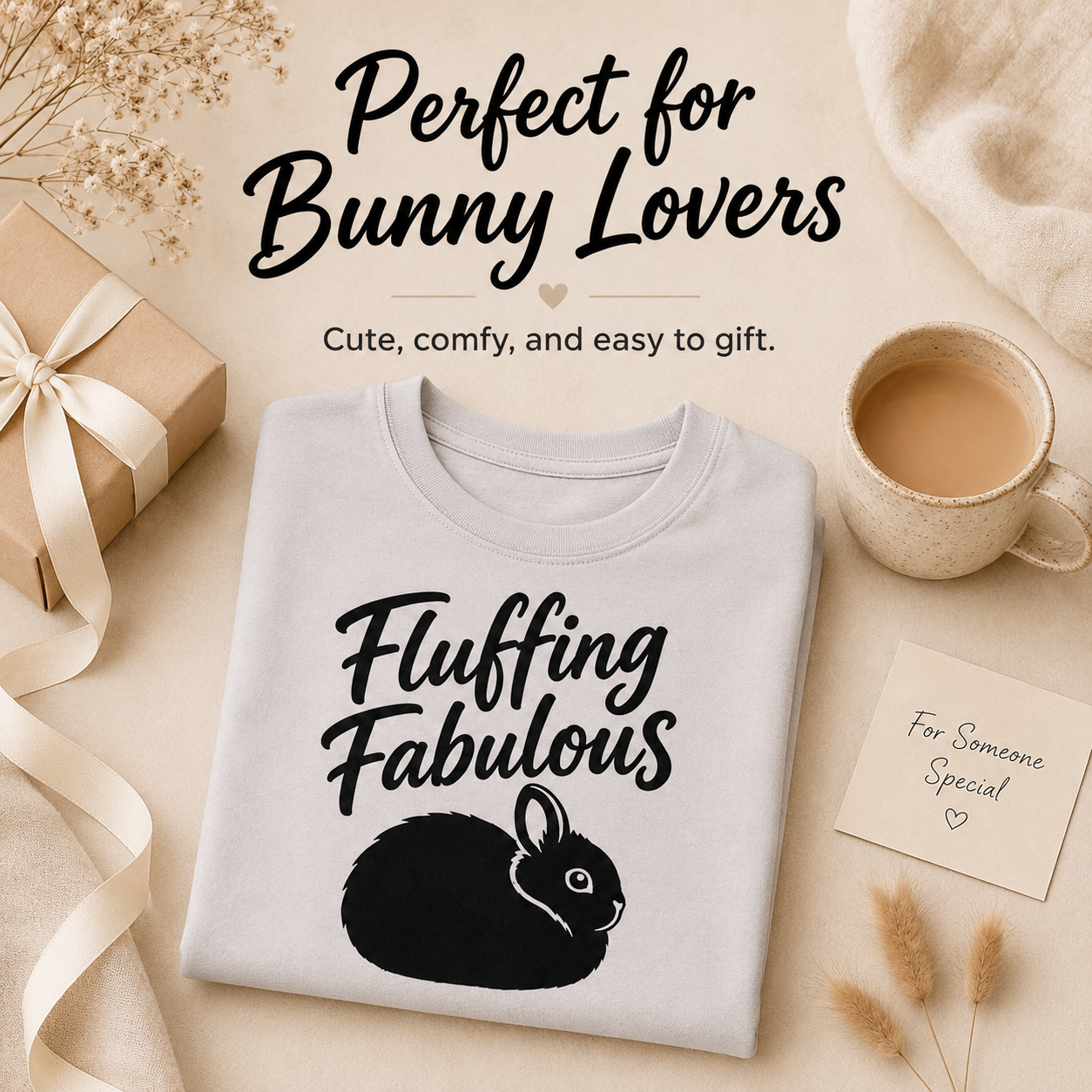 Funny Bunny Shirt, Fluffing Fabulous Tee, Rabbit Lover Gift, Bunny Mom Shirt, Cute Rabbit T-Shirt
