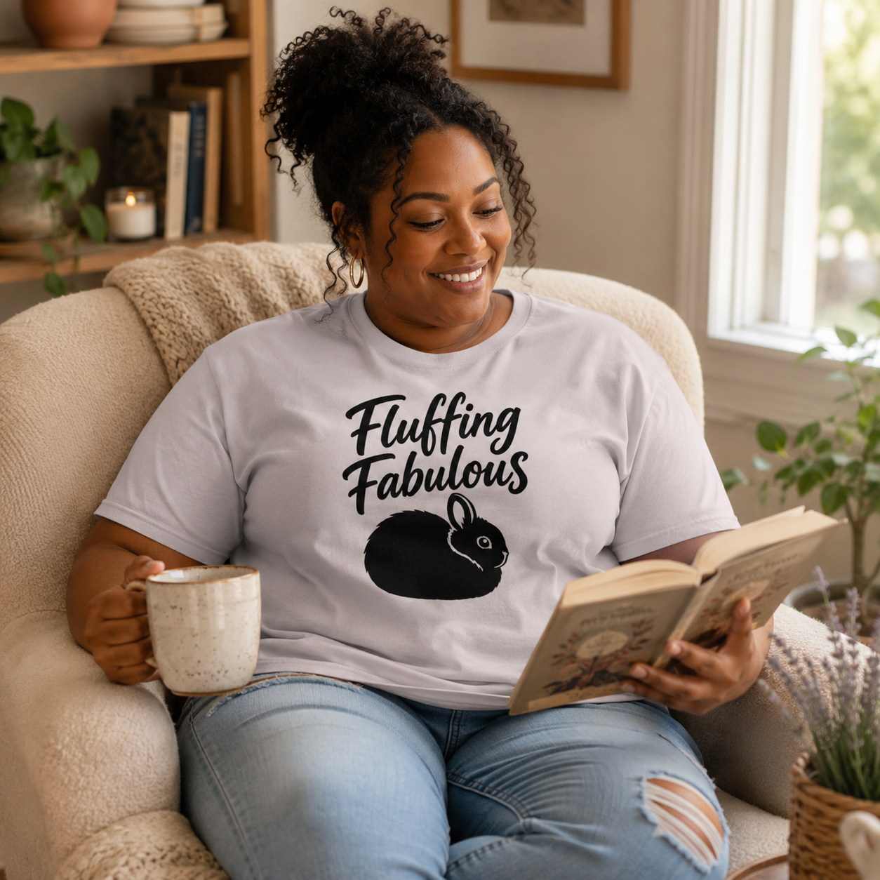Funny Bunny Shirt, Fluffing Fabulous Tee, Rabbit Lover Gift, Bunny Mom Shirt, Cute Rabbit T-Shirt