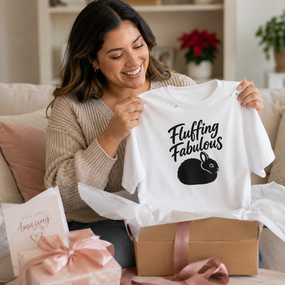 Funny Bunny Shirt, Fluffing Fabulous Tee, Rabbit Lover Gift, Bunny Mom Shirt, Cute Rabbit T-Shirt