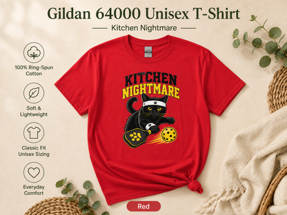 Kitchen Nightmare Black Cat Pickleball T-Shirt