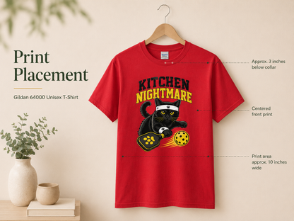Kitchen Nightmare Black Cat Pickleball T-Shirt