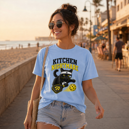 Kitchen Nightmare Black Cat Pickleball T-Shirt