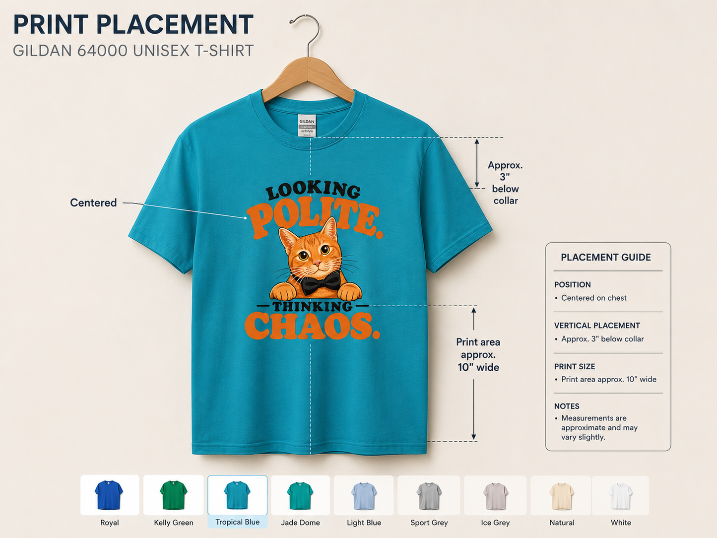 Looking Polite Thinking Chaos Cat T-Shirt