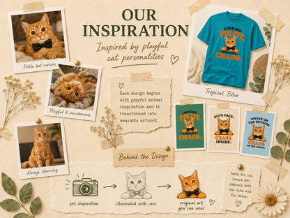 Looking Polite Thinking Chaos Cat T-Shirt