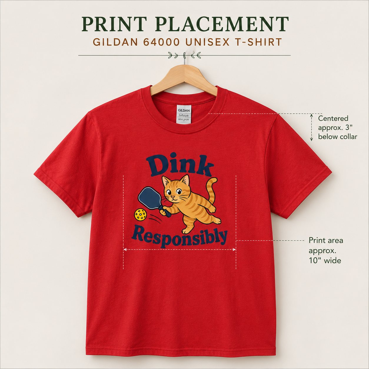 Dink Responsibly Funny Pickleball Cat T-Shirt
