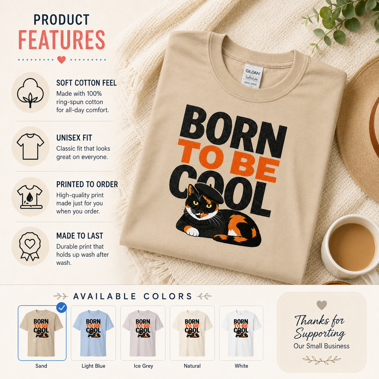 Born to Be Cool Cat T-Shirt