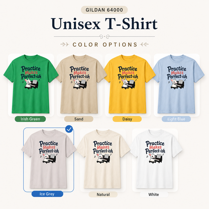 Practice Makes Perfect-ish Rabbit Piano T-Shirt