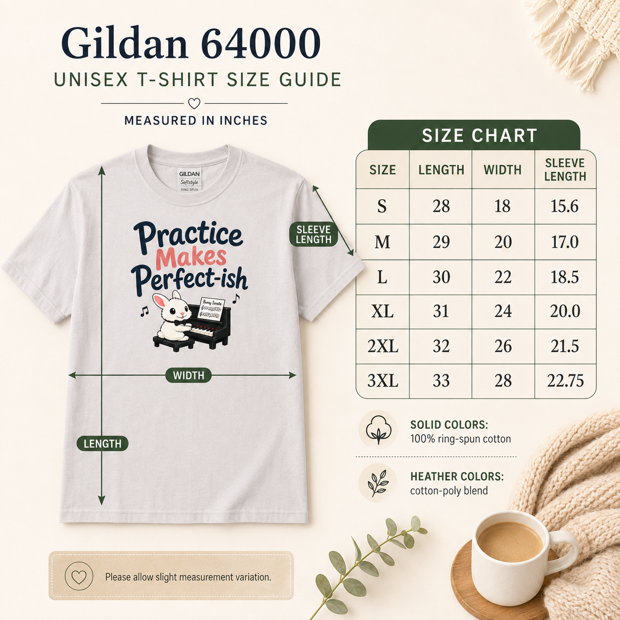 Practice Makes Perfect-ish Rabbit Piano T-Shirt