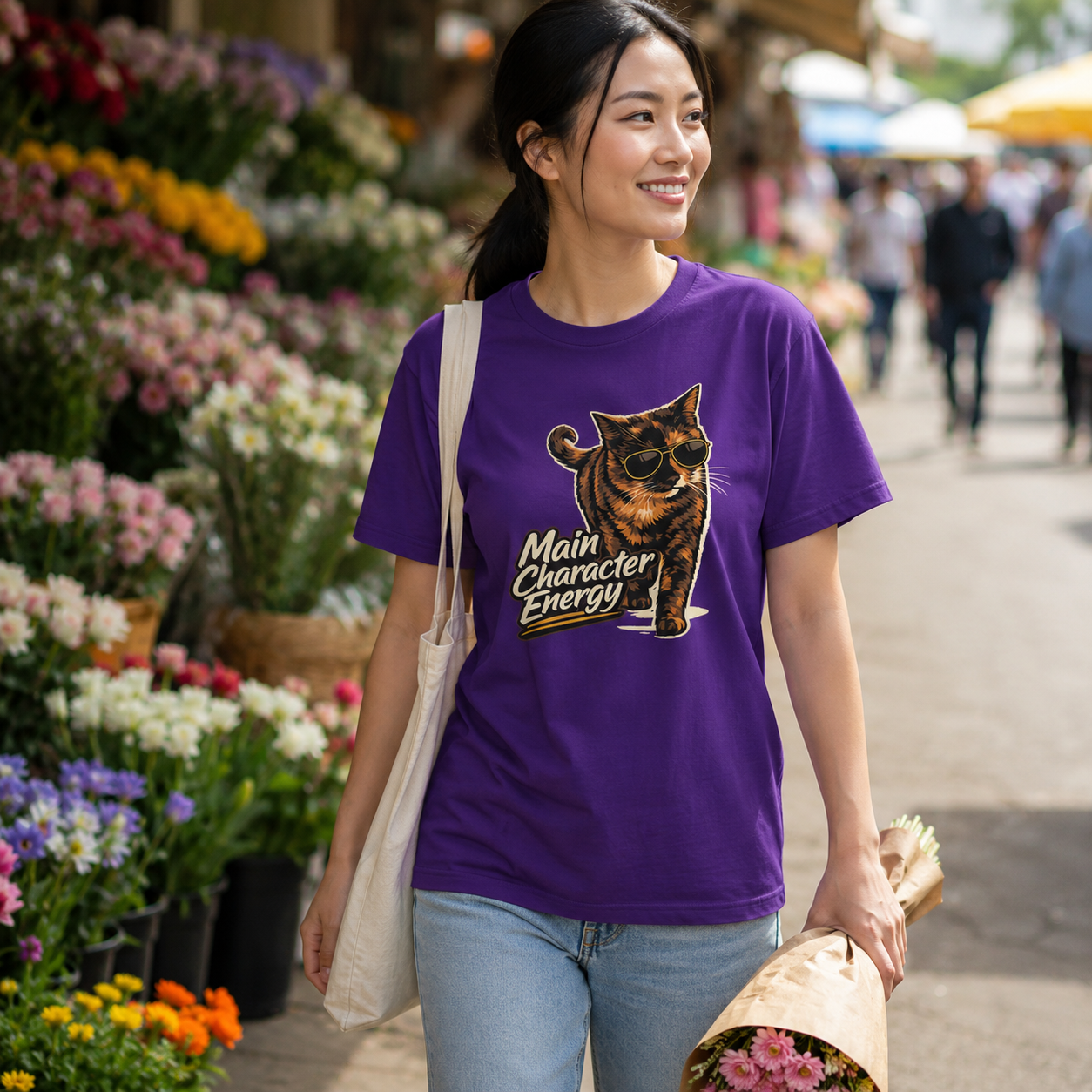 Main Character Energy Cat T-Shirt