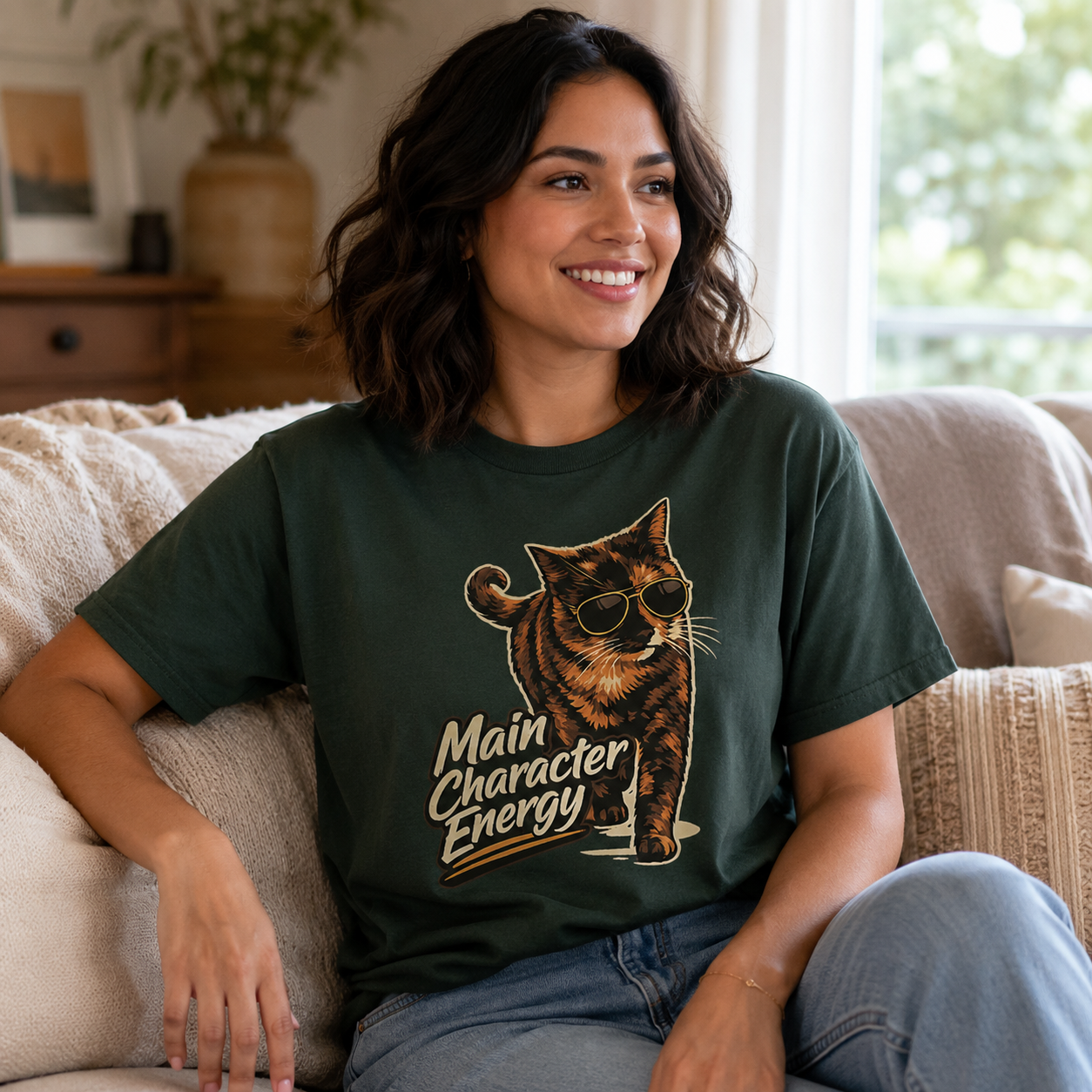 Main Character Energy Cat T-Shirt