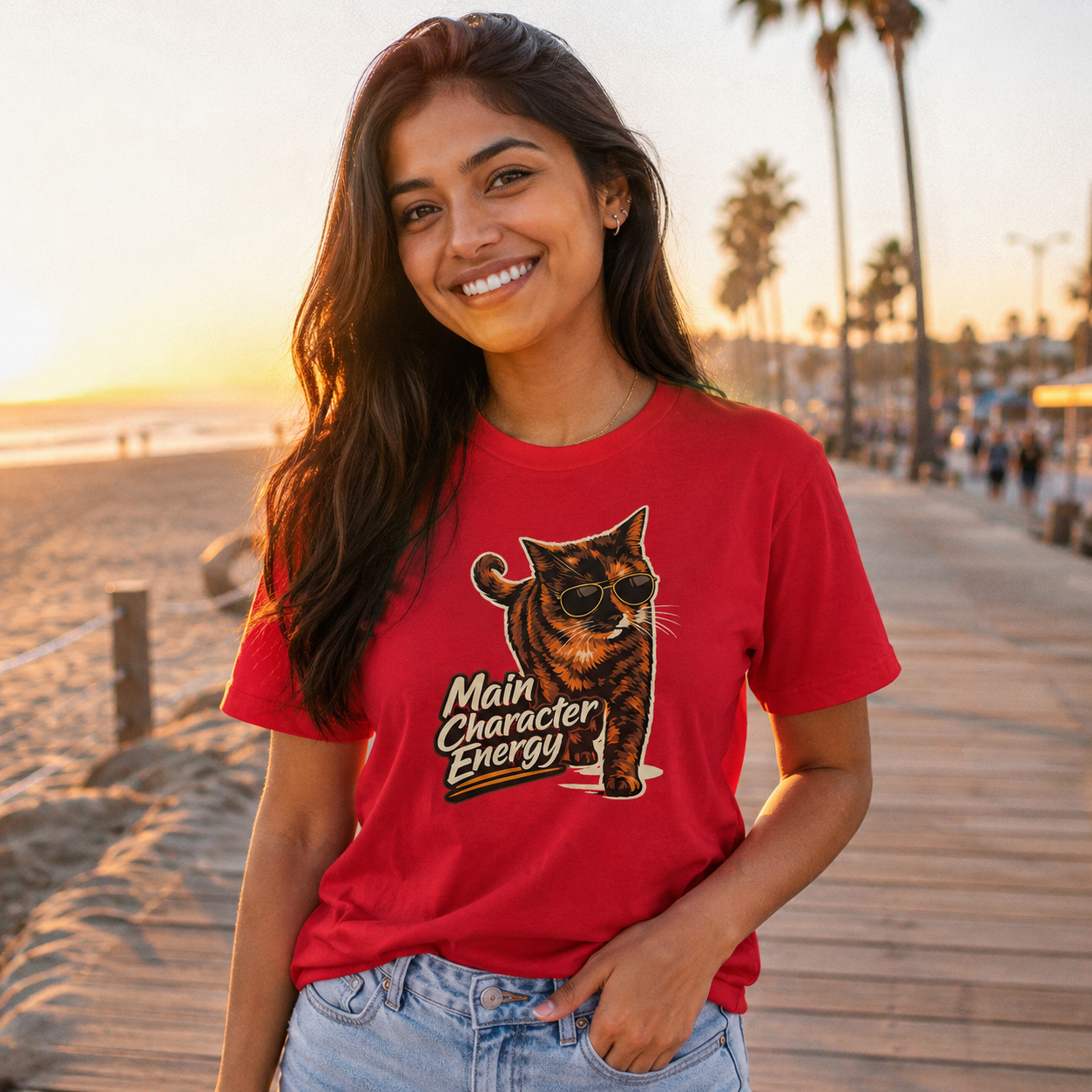 Main Character Energy Cat T-Shirt