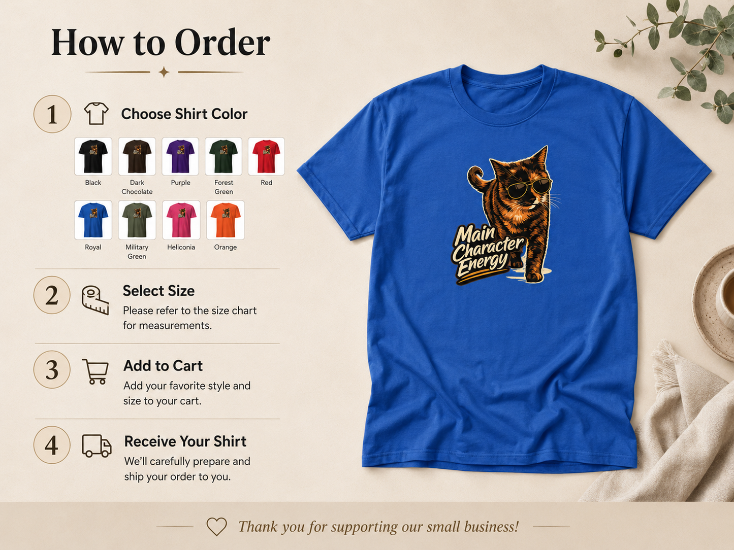 Main Character Energy Cat T-Shirt