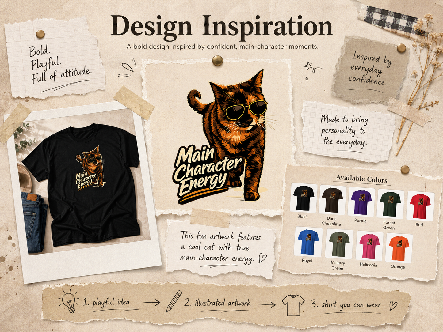 Main Character Energy Cat T-Shirt