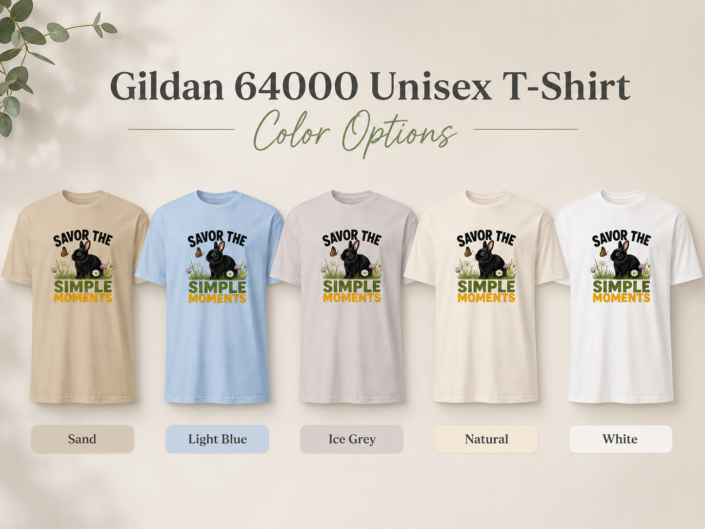 Rabbit Shirt, Savor the Simple Moments Tee, Black Bunny Graphic T-Shirt, Nature Lover Gift, Wildflower Rabbit Top