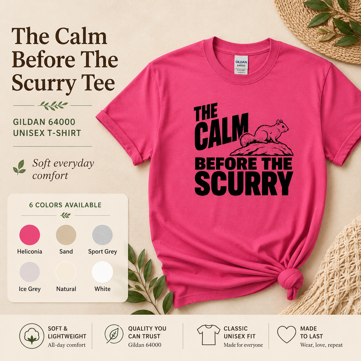 Funny Squirrel Shirt, Calm Before the Scurry Tee, Wildlife Lover Gift