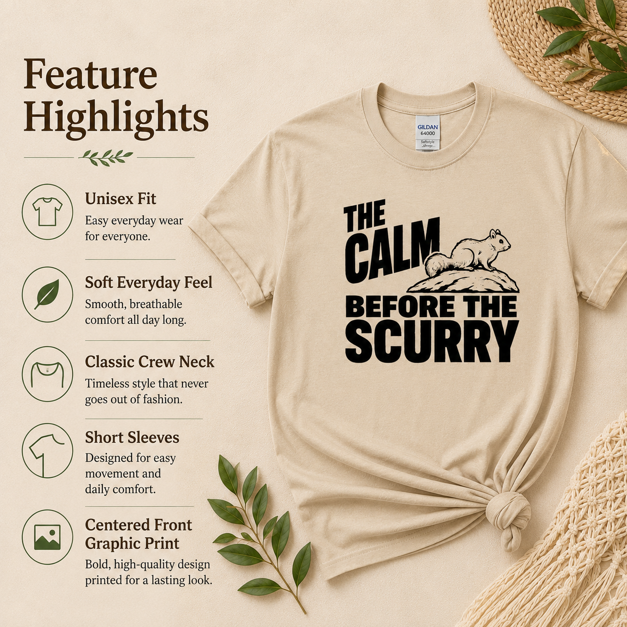 Funny Squirrel Shirt, Calm Before the Scurry Tee, Wildlife Lover Gift