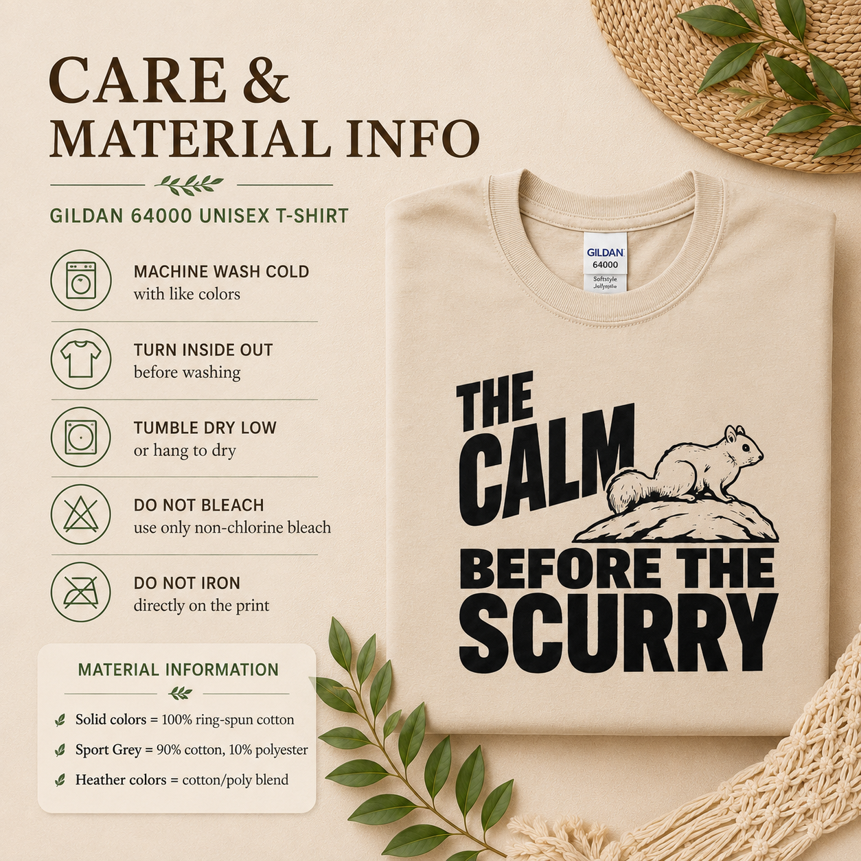 Funny Squirrel Shirt, Calm Before the Scurry Tee, Wildlife Lover Gift