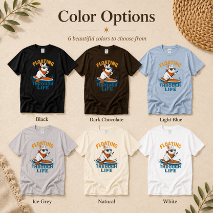 Floating Through Life Bunny Shirt, Paddleboard Rabbit Tee, Beach Lover Gift