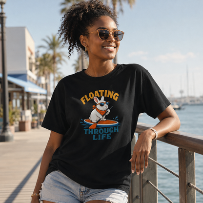 Floating Through Life Bunny Shirt, Paddleboard Rabbit Tee, Beach Lover Gift