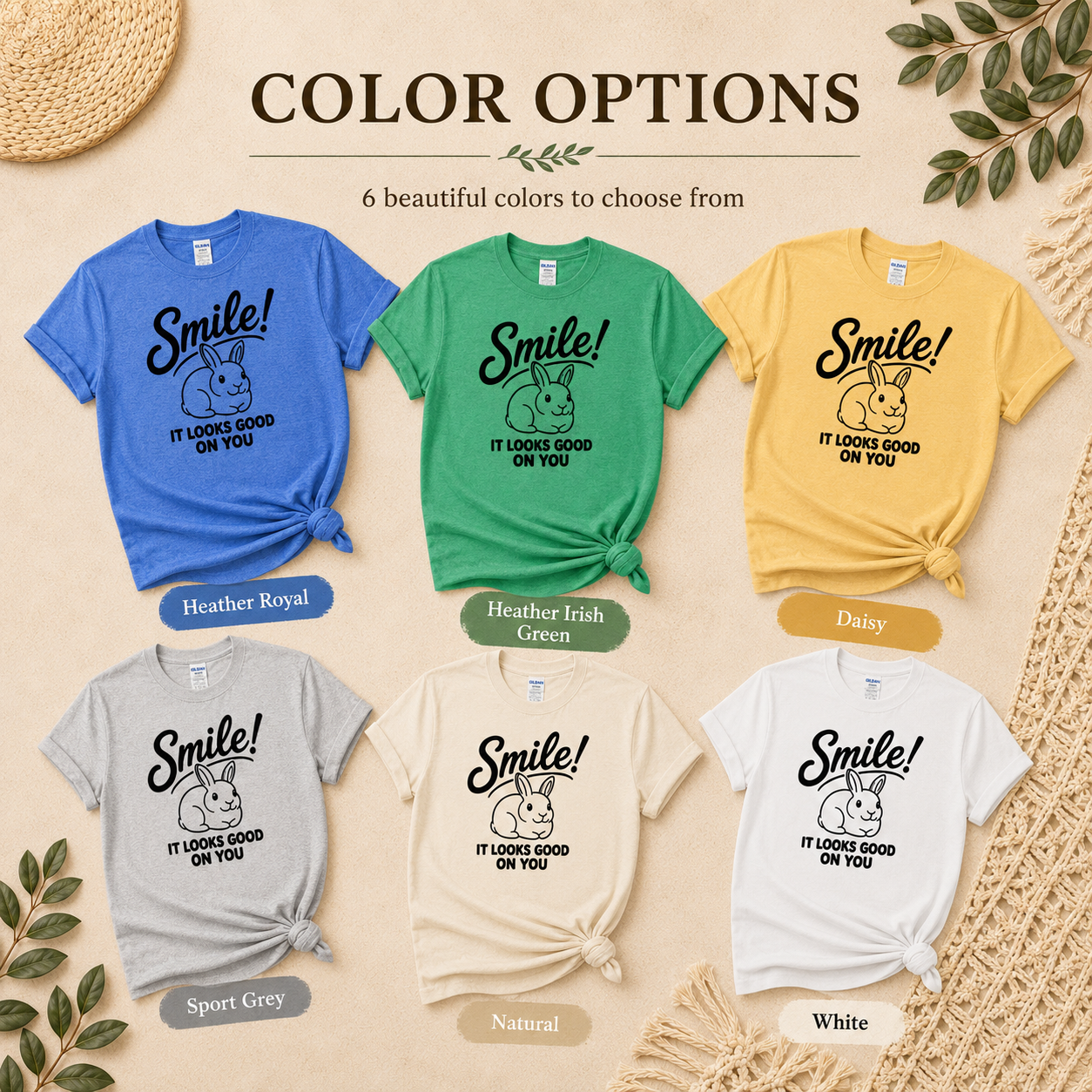 Smile Rabbit Shirt, Cute Bunny Graphic Tee, Positive Message T-Shirt, Rabbit Lover Gift