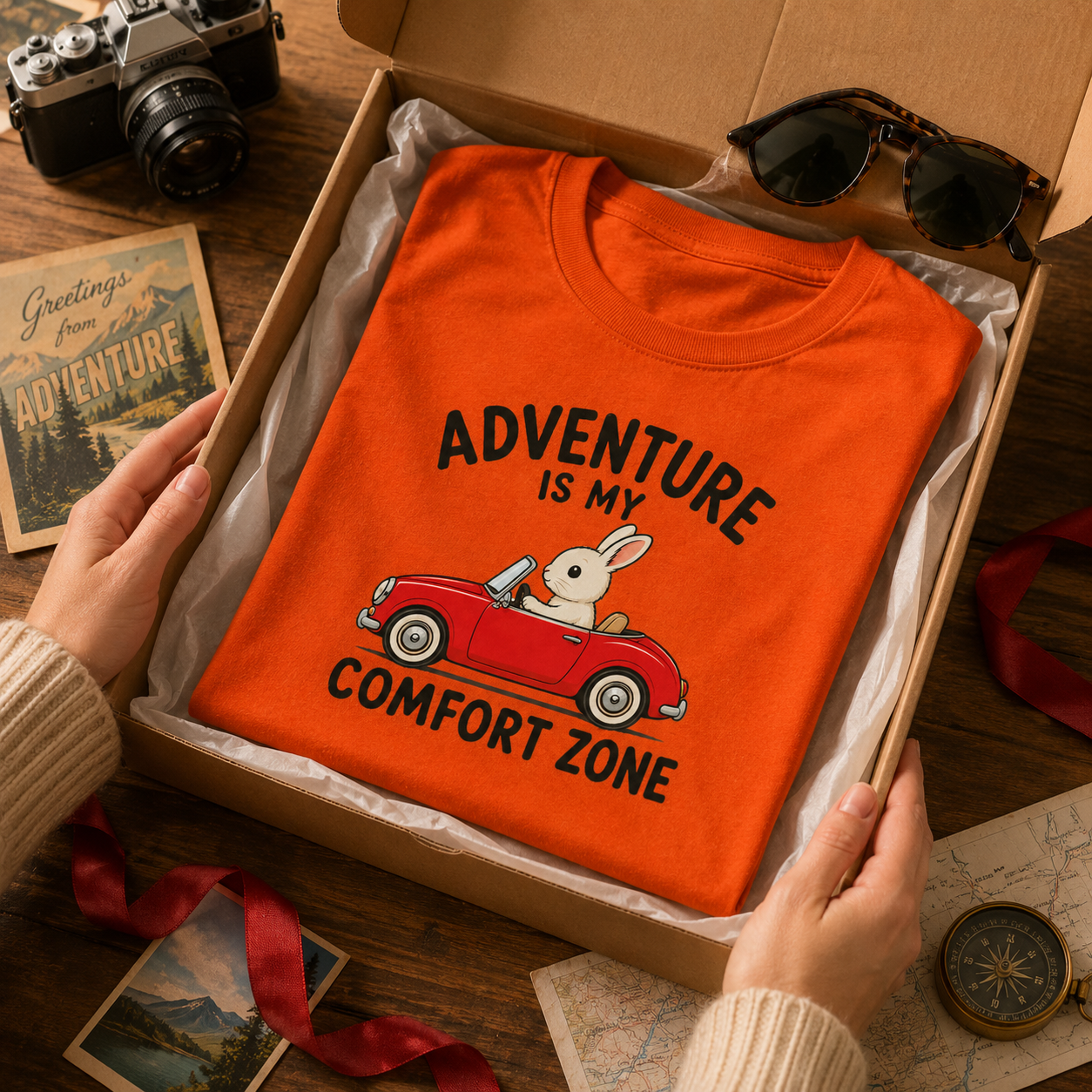 Adventure Bunny Shirt, Rabbit Road Trip Tee, Adventure Is My Comfort Zone T-Shirt, Travel Lover Gift