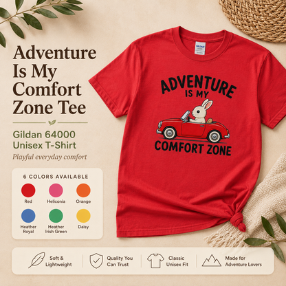 Adventure Bunny Shirt, Rabbit Road Trip Tee, Adventure Is My Comfort Zone T-Shirt, Travel Lover Gift