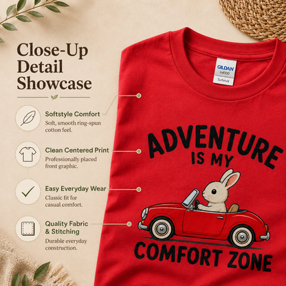 Adventure Bunny Shirt, Rabbit Road Trip Tee, Adventure Is My Comfort Zone T-Shirt, Travel Lover Gift