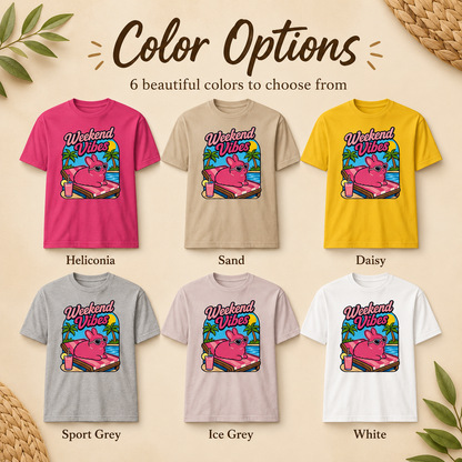 Weekend Vibes Bunny Shirt, Rabbit Summer Tee, Poolside Bunny T-Shirt, Beach Vacation Shirt, Rabbit Lover Gift
