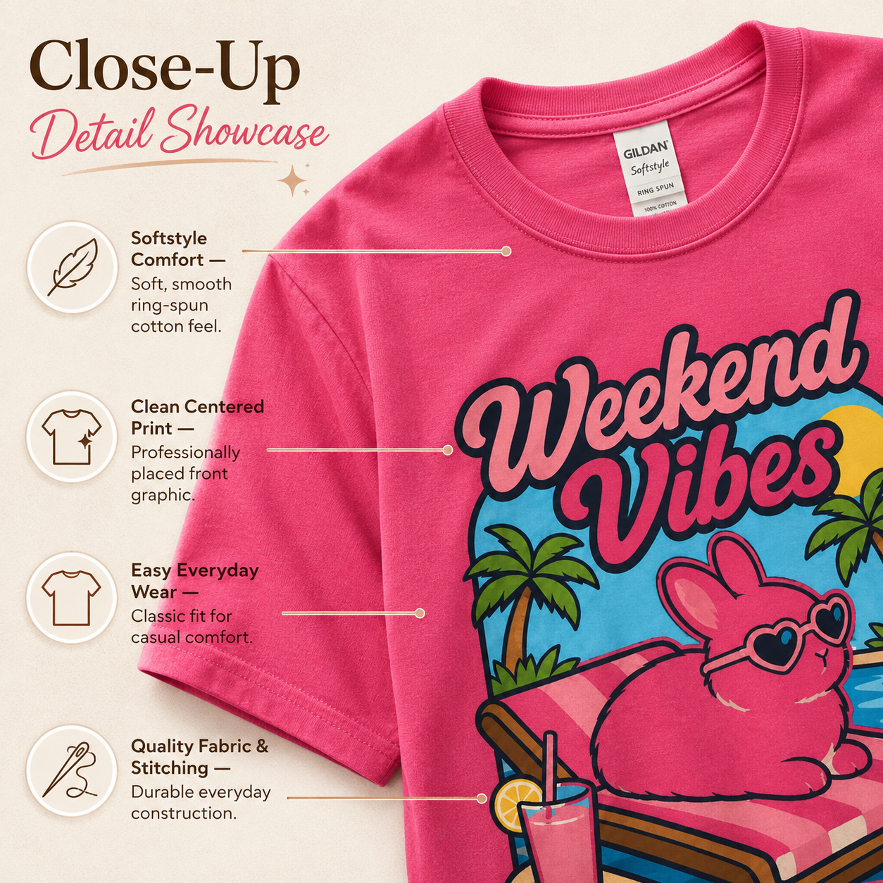 Weekend Vibes Bunny Shirt, Rabbit Summer Tee, Poolside Bunny T-Shirt, Beach Vacation Shirt, Rabbit Lover Gift