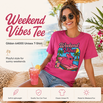 Weekend Vibes Bunny Shirt, Rabbit Summer Tee, Poolside Bunny T-Shirt, Beach Vacation Shirt, Rabbit Lover Gift