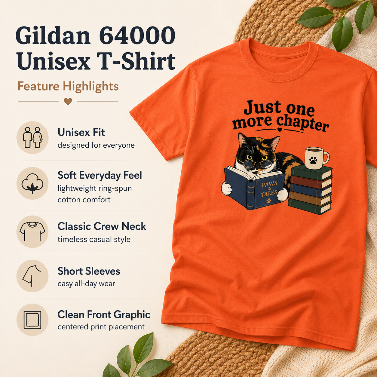 Just One More Chapter Shirt, Book Lover Cat Tee, Funny Reader Shirt, Bookworm Gift, Cat Lover Shirt, Reading T-Shirt