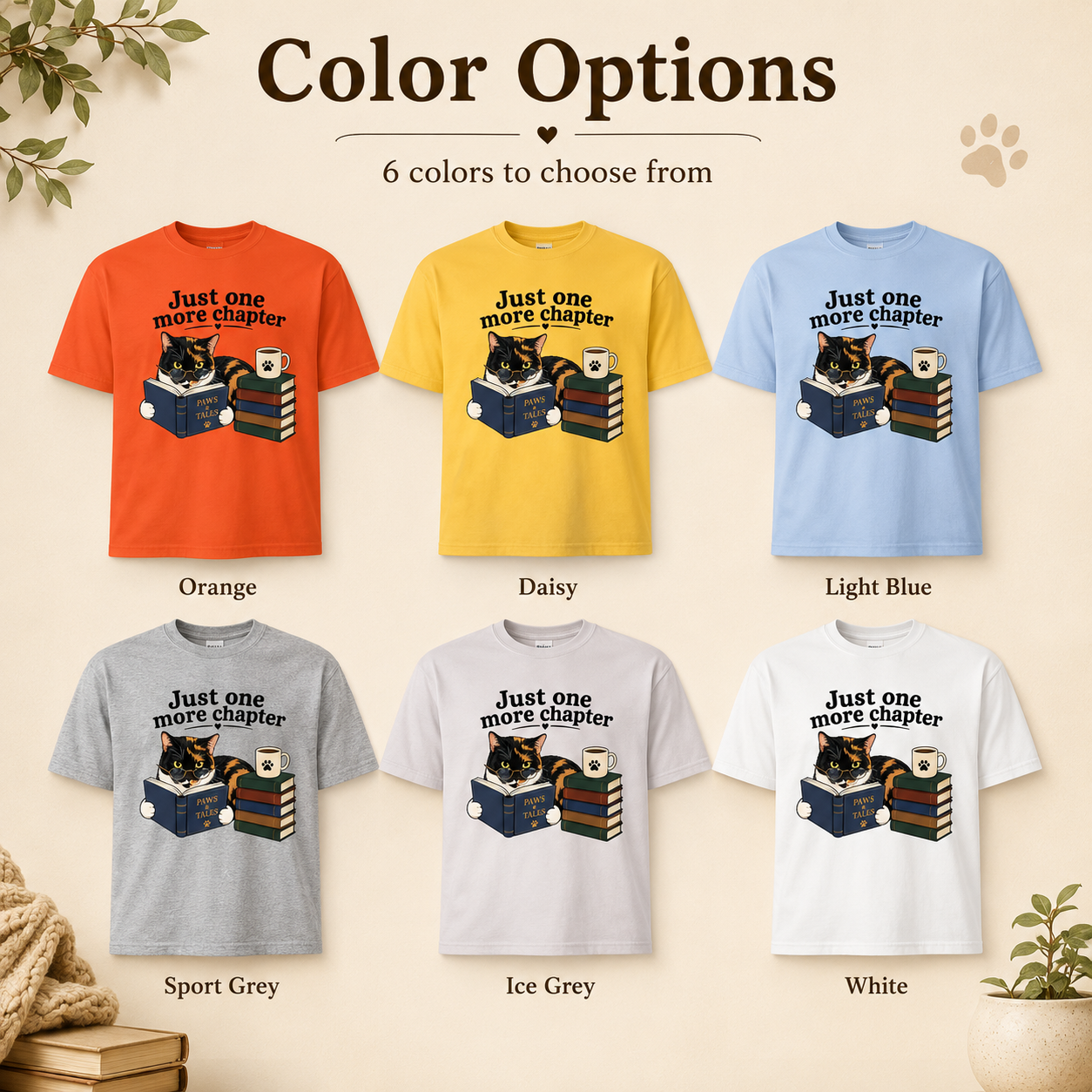 Just One More Chapter Shirt, Book Lover Cat Tee, Funny Reader Shirt, Bookworm Gift, Cat Lover Shirt, Reading T-Shirt