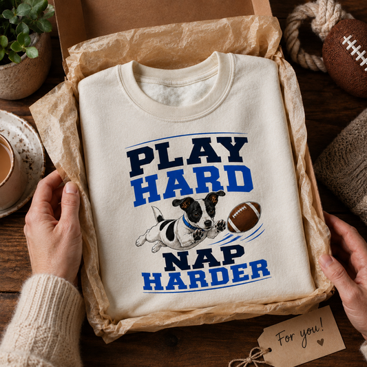 Play Hard Nap Harder Shirt, Funny Dog Shirt, Football Dog Tee, Dog Lover Gift, Football Fan Shirt, Pet Parent Gift