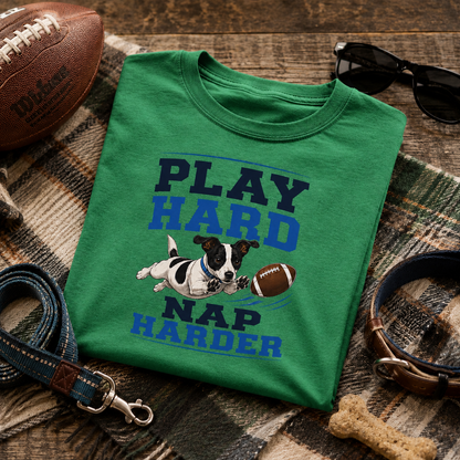 Play Hard Nap Harder Shirt, Funny Dog Shirt, Football Dog Tee, Dog Lover Gift, Football Fan Shirt, Pet Parent Gift